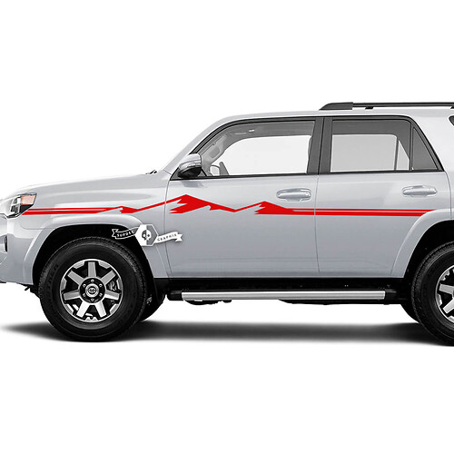 Pair 4Runner Side Door Vinyl Mountains Fender Lines Stripe Vinyl Decals Stickers fits Toyota 4Runner TRD
