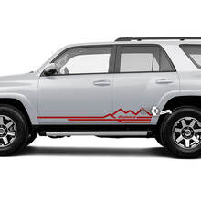 Pair 4Runner Side Door Vinyl Mountains Rocker Panel Lines Trim Logo Stripe Vinyl Decals Stickers for Toyota TRD 4Runner  2