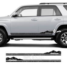 Pair 4Runner Side Door Vinyl Mountains Rocker Panel Topographic Map Style Stripe Vinyl Decals Stickers for Toyota TRD 4Runner 2