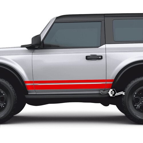 Pair of 2 Doors Ford Bronco Side Decals Stickers for Ford Bronco