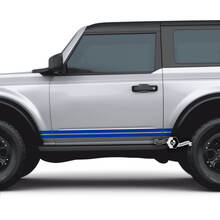 Pair of 2 Doors Ford Bronco Side Decals Thin Dual Stripes Stickers for Ford Bronco 2