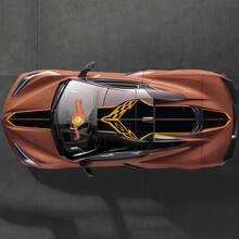 Hood Roof Rear Chevrolet C8 Corvette Stingray Z06 C8R Rally Racing Logo Vinyl Stripes Decals 2 Colors 2