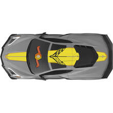 Kit fits to Hood Rear Engine Hatch Cover Roof Chevrolet C8 Corvette Stingray Z06 C8R Rally Racing Flag Vinyl Stripes Stickers Decals 2 Colors 2