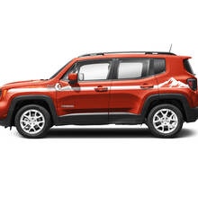 Pair Jeep Renegade Doors Mountain Side Stripe Graphic Vinyl Decal Sticker  2