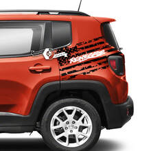 Pair Jeep Renegade Rear Fender USA Flag Destroyed Graphic Vinyl Decal Sticker 2 Colors 3