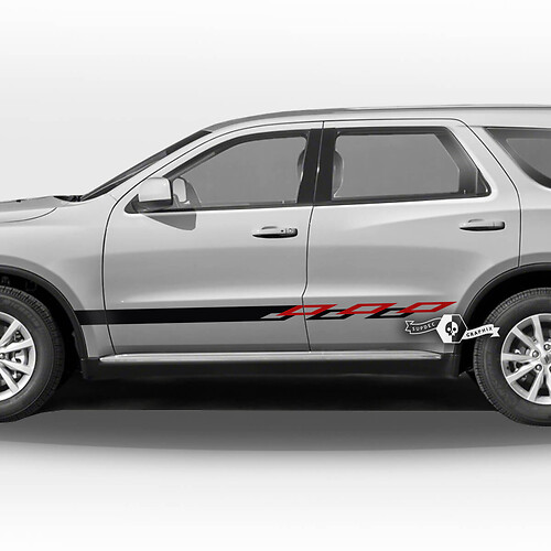 Pair Dodge Durango Side Doors Rocker Panel Trim Checkerboard Flag Stripes Decal Vinyl Stickers 2 Colors