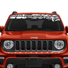 Jeep Renegade Windshield Window Graphic Logo Battered Destroyed Vinyl Decal Sticker 2