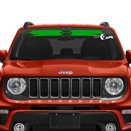 Jeep Renegade Windshield Window Graphic Battered Destroyed Vinyl Decal Sticker