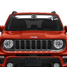 Jeep Renegade Windshield Window Graphic Battered Destroyed Vinyl Decal Sticker 3