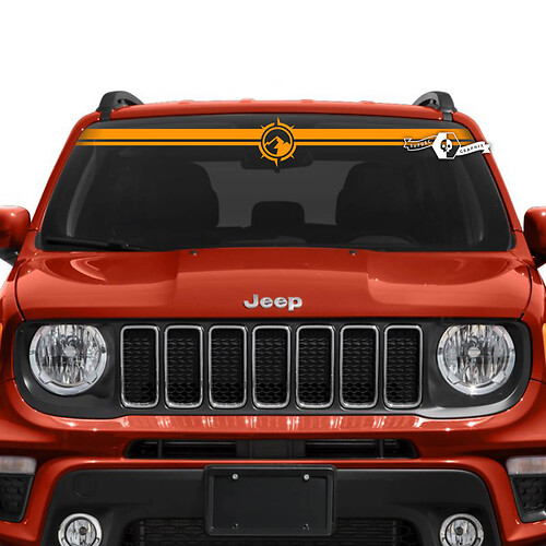 Jeep Renegade Windshield Window Graphic Mountains Compass Vinyl Decal Sticker