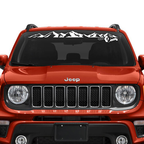 Jeep Renegade Windshield Window Graphic Mountains Vinyl Decal Sticker