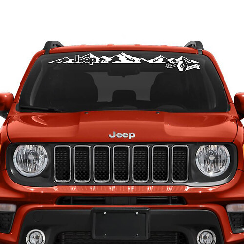 Windshield Window Jeep Renegade Graphic Mountains Logo Vinyl Decal Sticker