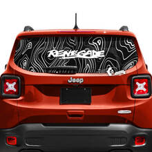 Jeep Renegade Tailgate Window Logo Topographic Map Vinyl Decal Sticker 2 Colors 2