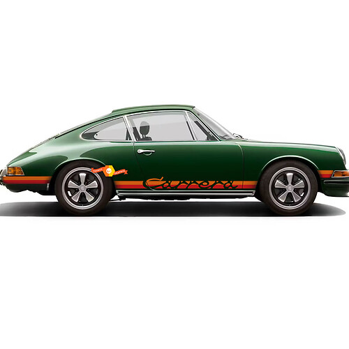 Porsche 911 Carrera Vintage Color Stripes Side Decal Sticker 944 911 959 930 Carrera RS
