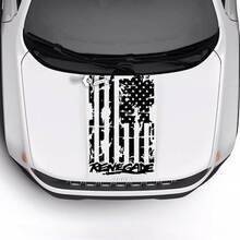 Jeep Renegade Trailhawk Sport USA Flag Battered Destroyed Hood Logo Stripe Vinyl Decal Sticker  2