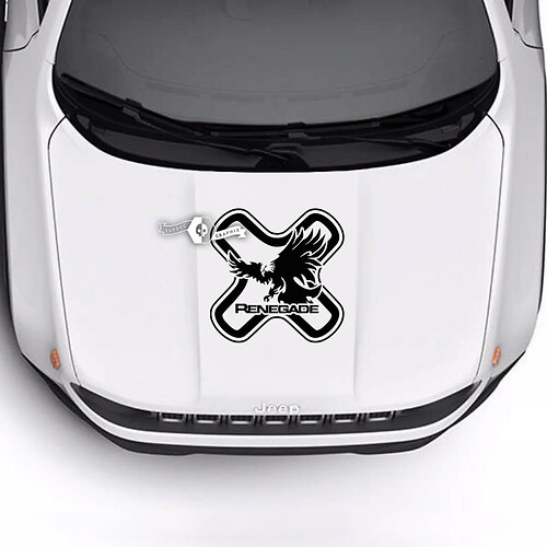 Jeep Renegade Trailhawk Sport Hood Logo Bald Eagle Vinyl Decal Sticker
