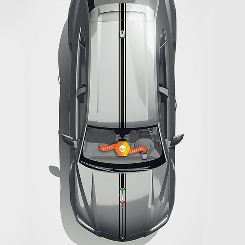 Lamborghini Urus 2021 2022 2023 Side Hood Roof Stripe Slim Trim Vinyl Decal Sticker Graphics