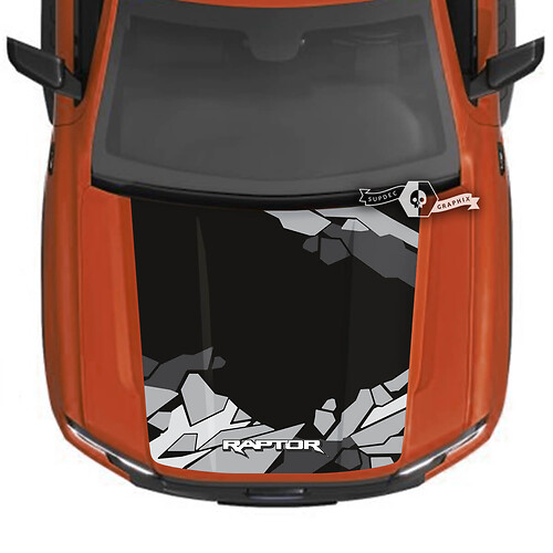 Ford Ranger Raptor Hood Truck Camouflage Camo Graphics Stickers Decals Style 2 - 4 Colors
