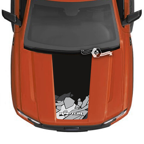 Ford Ranger Raptor Hood Truck Camouflage Camo Graphics Stickers Decals Style 3 - 4 Colors
