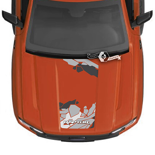Ford Ranger Raptor Hood Truck Camouflage Camo Graphics Stickers Decals Style 5 - 3 Colors