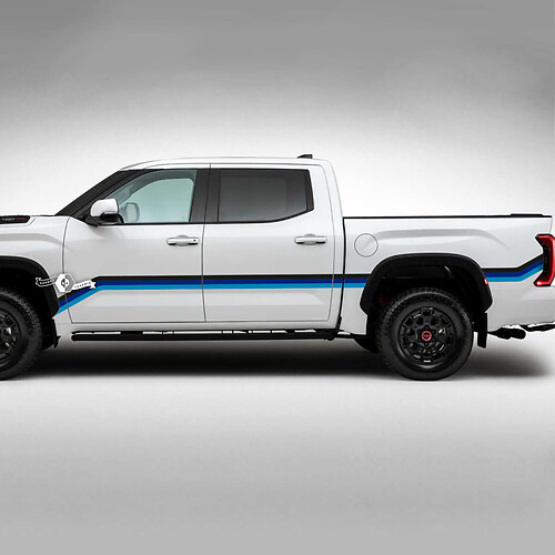 Pair Toyota Tundra TRD Retro Vintage Doors Bed Stripe kit Vinyl Decals Stickers 3 Colors