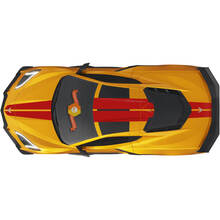 Kit Of Chevrolet Corvette C8 Stingray Eray Z06 models Hood Roof Rear Stripes Corvette Full-Length Sticker Decal Stripes 2