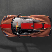 Kit Of Chevrolet Corvette C8 Stingray Eray Z06 Models Hood Roof Rear Stripes Corvette Full-Length Dual Sticker Decal Stripes 2