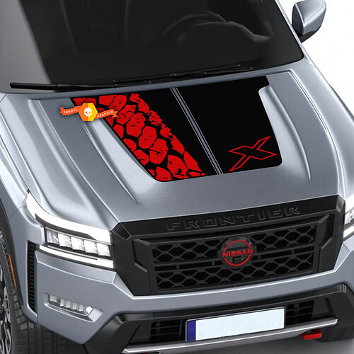 Hood WEB Frontier Tire Track X Logo Vinyl Stickers Decals 4x4 Graphics Nismo 2 Colors
