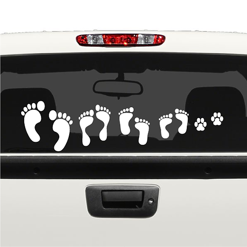 Foot Print Family Car Decal Stickers
