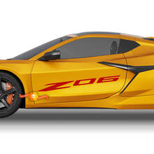 Pair Chevrolet Corvette Racing Side Doors Z06 Logo Vinyl Decal Sticker 2