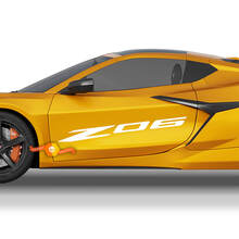 Pair Chevrolet Corvette Racing Side Doors Z06 Logo Vinyl Decal Sticker 3