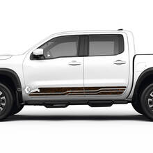 2 Nissan Decal Rocker Panel Side Topographic Map Nissan Frontier Stripe Vinyl Stickers Kit 2 Colors 2