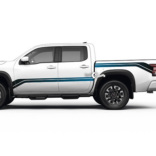 2 Nissan Decal Rocker Panel Bed Rear Fender Gradient Side Nissan Frontier Stripe Vinyl Stickers Kit 2 Colors