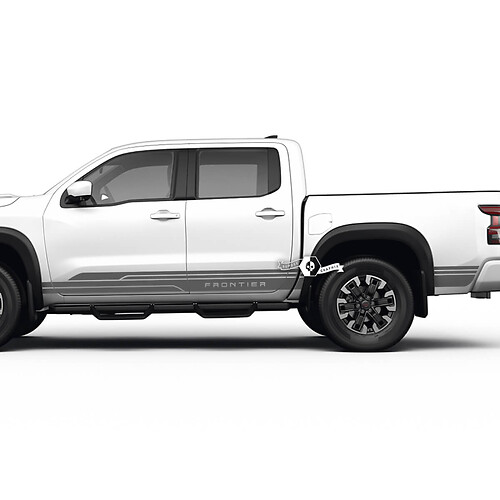 2 Nissan Decal Rocker Panel Bed Logo Side Topographic Map Nissan Frontier Stripe Vinyl Stickers Kit
