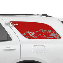Pair Dodge Durango Side Doors Rear Window Mountains Decal Vinyl Stickers 2
