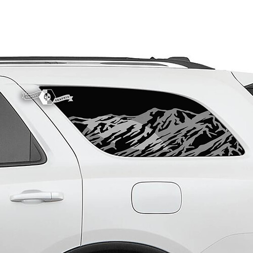 Pair Dodge Durango Side Rear Window Mountains Decal Vinyl Stickers