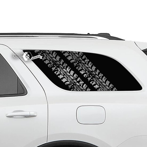 Pair Dodge Durango Side Rear Window Tire Track Decal Vinyl Stickers
