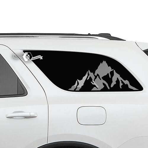2x Dodge Durango Side Rear Window Mountains Decal Vinyl Stickers