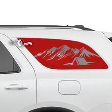 Pair Dodge Durango Side Rear Window Mountains Hut Decal Vinyl Stickers 2