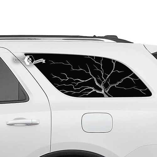 2x Dodge Durango Side Rear Window Tree Outline Decal Vinyl Stickers