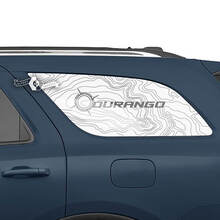 Pair Dodge Durango Side Rear Window  topographic Map Lines Compass Decal Vinyl Stickers 2