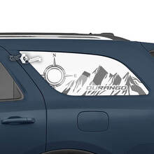 2x Dodge Durango Side Rear Window Mountains Compass Decal Vinyl Stickers 2
