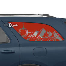 2x Dodge Durango Side Rear Window Mountains Compass Decal Vinyl Stickers 3