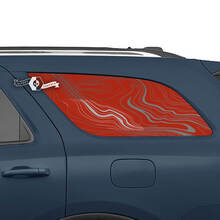 Pair Dodge Durango Side Rear Window Topographic Map Decal Vinyl Stickers 3