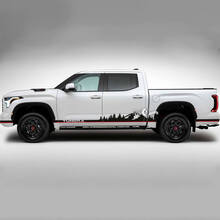 Pair Toyota Tundra Vintage Retro Rocker Panel Mountains Forest Logo Bed Side Rear Fender Stripes Vinyl Stickers Decal 2 Colors
 2