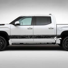 Pair Toyota Tundra Vintage Doors Bed Side Rear Fender Topographic Map Stripes Vinyl Stickers Decal 2