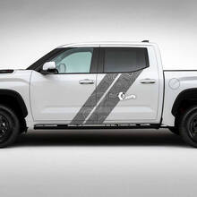 Pair Toyota Tundra Vintage Doors Side Dual Stripes Topographic Map Vinyl Stickers Decal 2