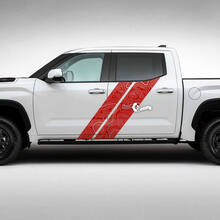 Pair Toyota Tundra Vintage Doors Side Dual Stripes Topographic Map Vinyl Stickers Decal 3