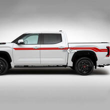Pair Toyota Tundra Vintage Retro Doors Bed Side Rear Fender Dual Stripes Vinyl Stickers Decal 3