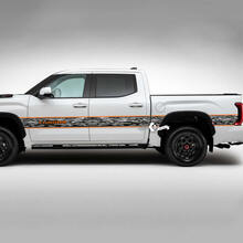 Pair Toyota Tundra Vintage Doors Bed Side Rear Fender Destroyed Grange Stripes Trim Vinyl Stickers Decal 2 Colors 2